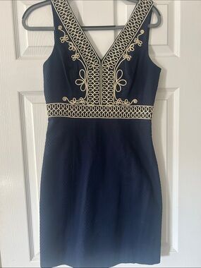 Lily Pulitzer Navy and gold Dress